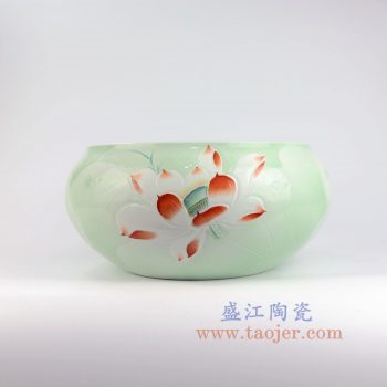 RZNP02_景德镇陶瓷 聚宝盆摆件小鱼缸陶瓷龟缸瓷缸工艺品中式摆件