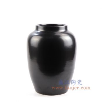 RZNS01_景德镇陶瓷 手工颜色釉黑色陶瓷罐 花瓶