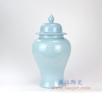 RZNS02-景德镇陶瓷 高温瓷 颜色釉 天蓝色将军罐