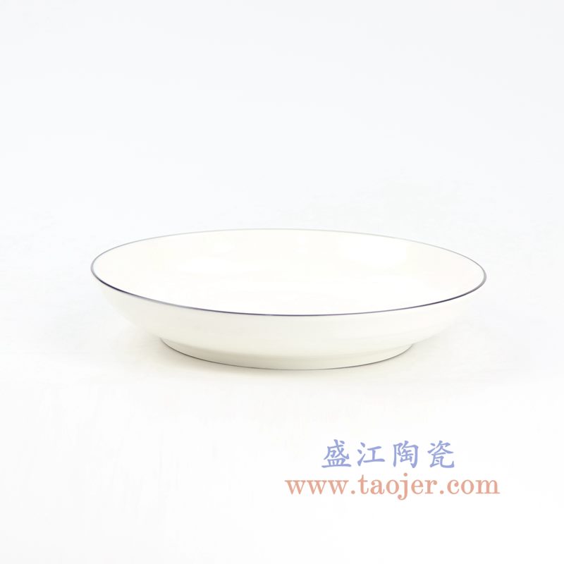 盛江陶瓷 纯白黑边线条 餐具