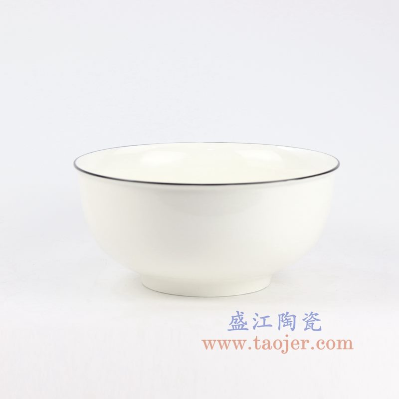 盛江陶瓷 纯白黑边线条 餐具