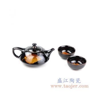 RZOI01-景德镇陶瓷 纯手工 黑釉木业天目盏 功夫茶具
