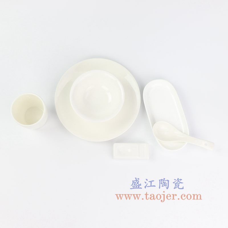 盛江陶瓷 纯白色 餐具
