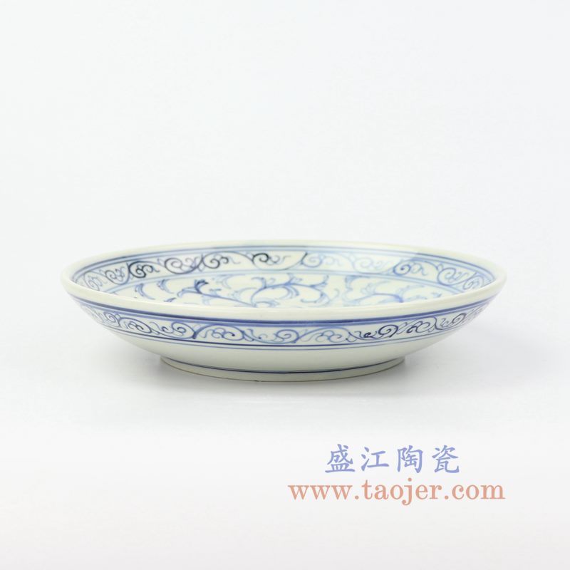 RZIQ09 盛江陶瓷 仿古青花缠枝小盘 赏盘