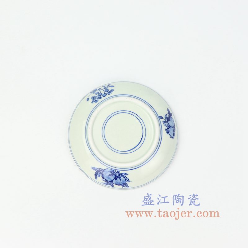 RZIQ10 盛江陶瓷 仿古青花手绘兰花小盘 赏盘