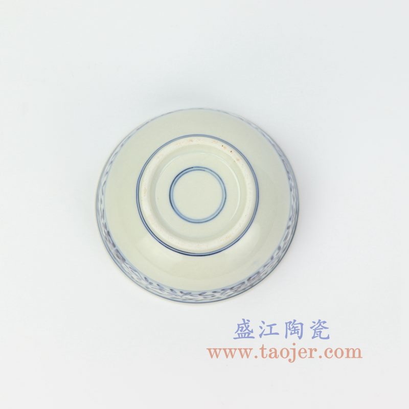 上图:RZIQ14 盛江陶瓷 仿古青花缠枝莲双喜碗 小号