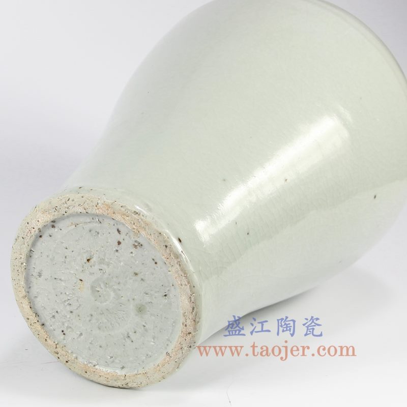 上图:RZNA08 盛江陶瓷 仿古全手工 明朝 纯白 梅瓶 花插花瓶