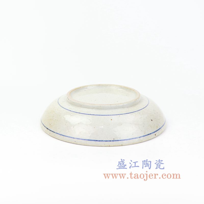 上图：RZOQ01-G 盛江陶瓷 仿古手绘青花 鱼纹 瓷盘 摆盘 挂盘 赏盘 