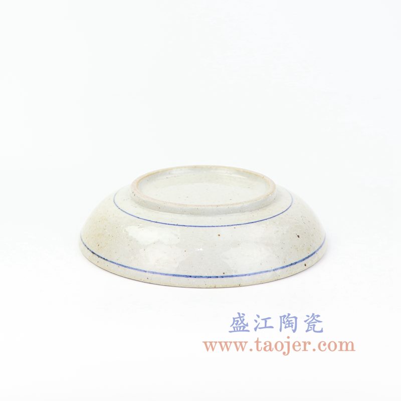 上图:RZOQ01-G 盛江陶瓷 仿古手绘青花 鱼纹 瓷盘 摆盘 挂盘 赏盘