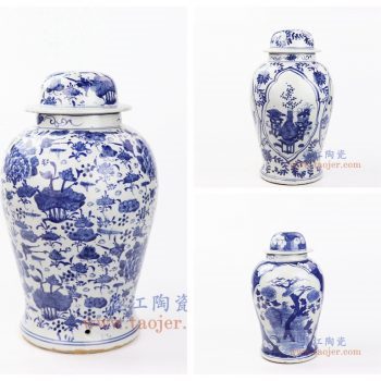 DS-RZKT01 景德镇陶瓷 仿古 纯手工手绘青花  荷花池塘 陶瓷灯具 台灯