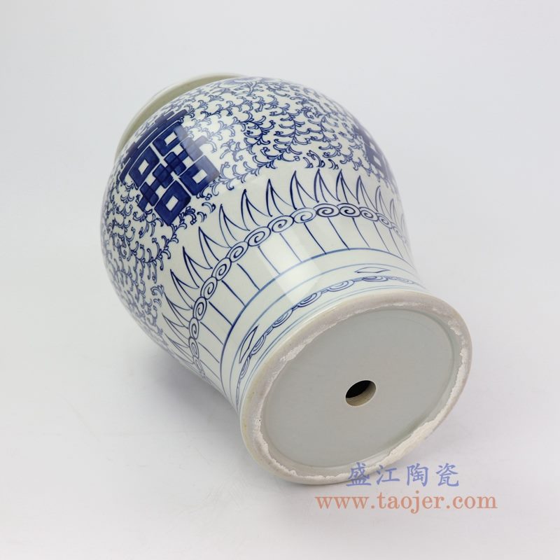 DS-RYWD22 盛江陶瓷手绘青花喜字将缠枝纹将军罐灯具台灯灯饰
