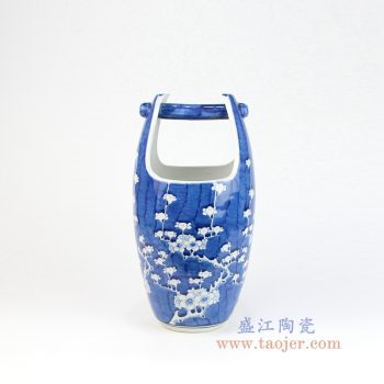 RYLU160 景德镇陶瓷 青花冰梅木桶水桶造型