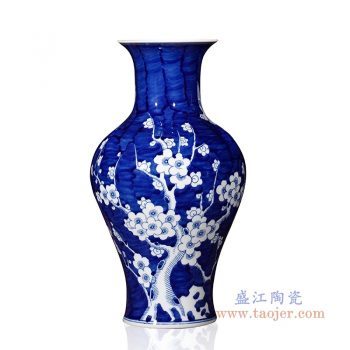 RYUG02-G 景德镇陶瓷 手绘喜上眉梢鱼纹瓶