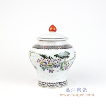 RZOR02 景德镇陶瓷 景德镇陶瓷粉彩百子图罐