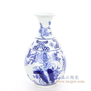 RYCI60 景德镇陶瓷 仿古做旧手绘青花瓷花瓶