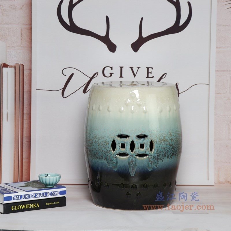 RYIR123-A 盛江陶瓷 陶瓷装饰鼓凳凉墩