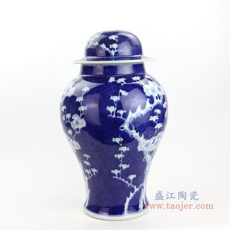 RYLU162 盛江陶瓷 手绘陶瓷冰梅梅花花瓶
