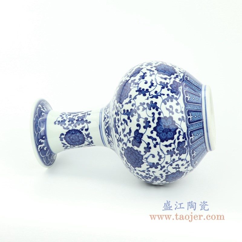 RYUJ25 盛江陶瓷 青花瓷缠枝莲花瓶
