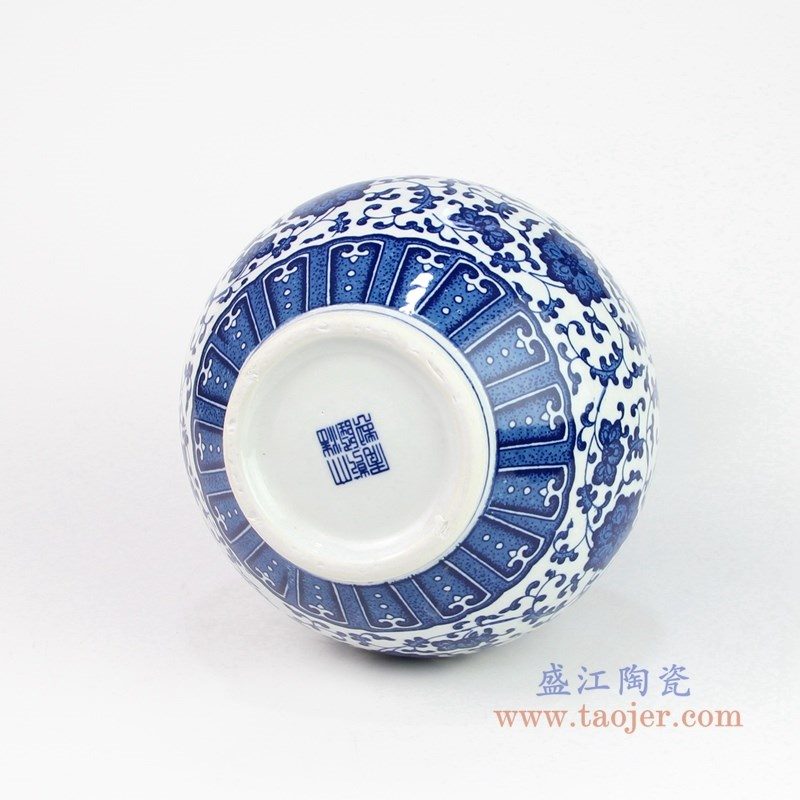 RYUJ25 盛江陶瓷 青花瓷缠枝莲花瓶