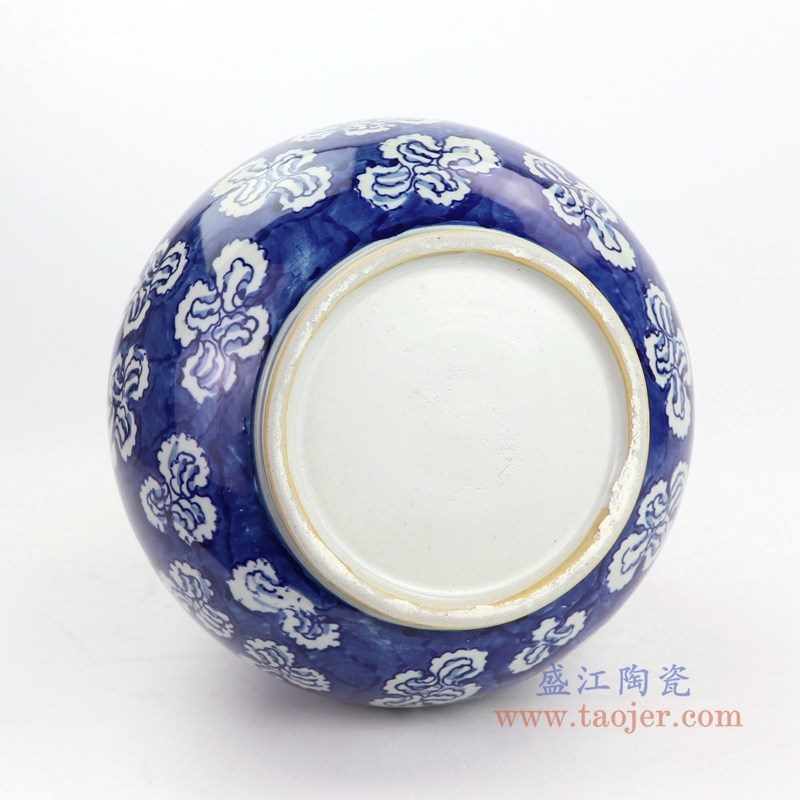 RYWD31-A 景德镇陶瓷 手绘青花冰梅双耳鹿头罐