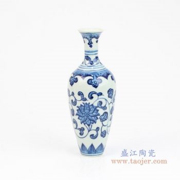 RZEV01-S 景德镇陶瓷 手绘青花缠枝莲花瓶