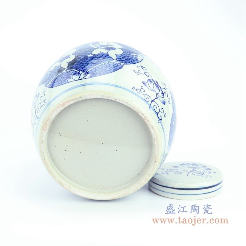 RZFZ05-K 盛江陶瓷 青花童子图茶叶罐