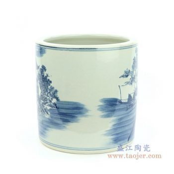 RZMW07-B 景德镇陶瓷 青花人物纹书画缸