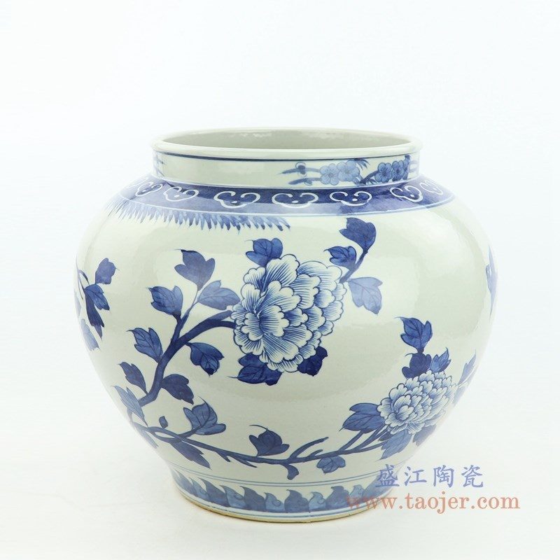 RZOY22 盛江陶瓷 花开富贵陶瓷缸