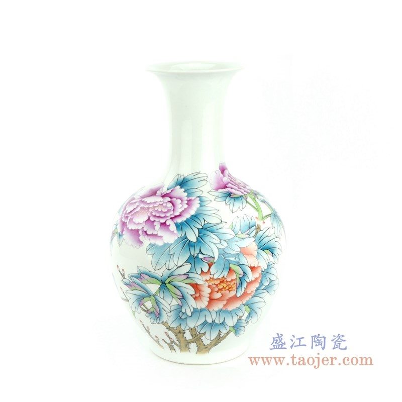 RZPC01 盛江陶瓷 牡丹花卉贴花花瓶