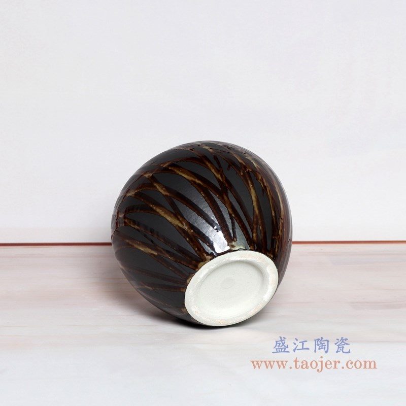RZPH01-B 盛江陶瓷 景德镇新中式陶瓷颜色釉黑色花瓶摆件