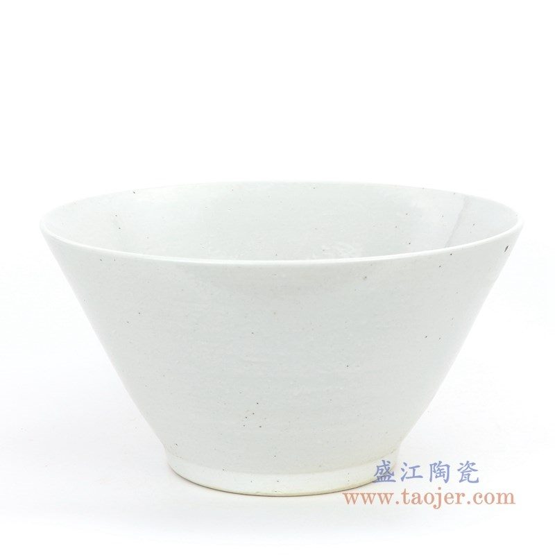 RZPI03 盛江陶瓷 仿古做旧白色斗笠碗