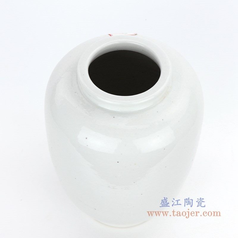 RZPI04 盛江陶瓷 仿古做旧白色冬瓜罐