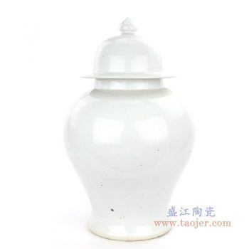 RZPI07 景德镇陶瓷 仿古做旧高温单色釉白色将军罐