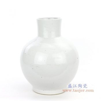 RZPI10景德镇陶瓷 仿古做旧白胎花瓶天球瓶