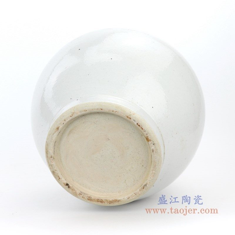 RZPI10_04 盛江陶瓷 仿古做旧白胎花瓶天球瓶