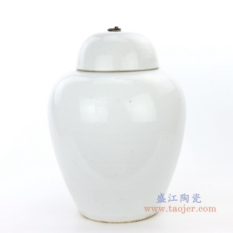 RZPI12 盛江陶瓷 仿古做旧高温颜色釉带盖储物罐大