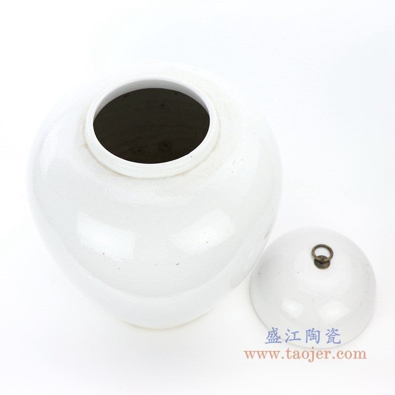RZPI12 盛江陶瓷 仿古做旧高温颜色釉带盖储物罐大