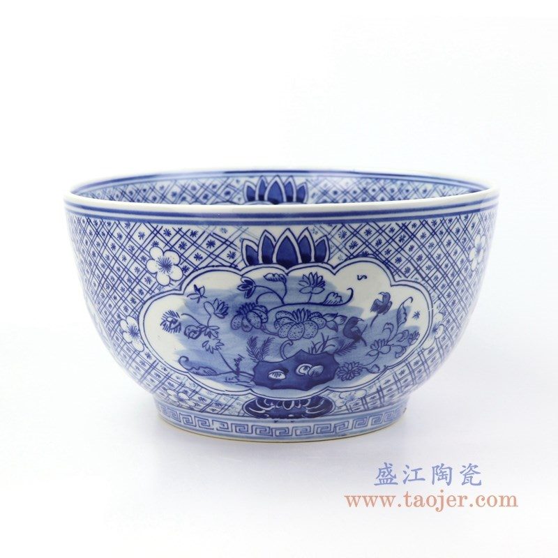 RYLU158-B 盛江陶瓷 景德镇手绘青花花卉茶具单杯