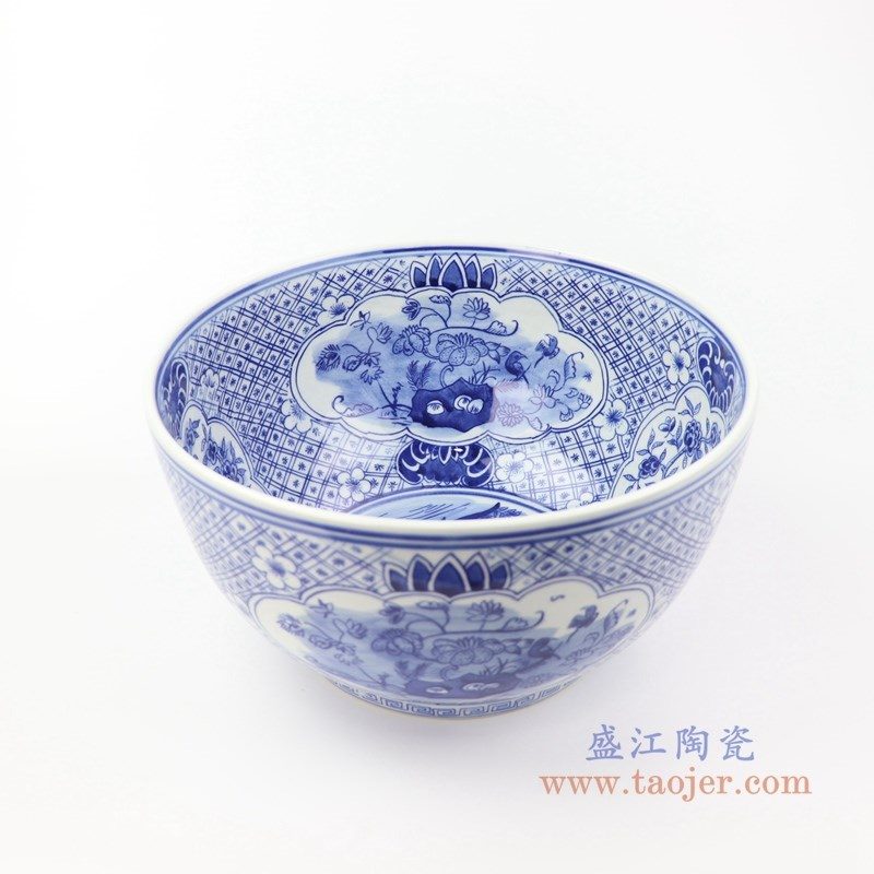 RYLU158-B 盛江陶瓷 景德镇手绘青花花卉茶具单杯