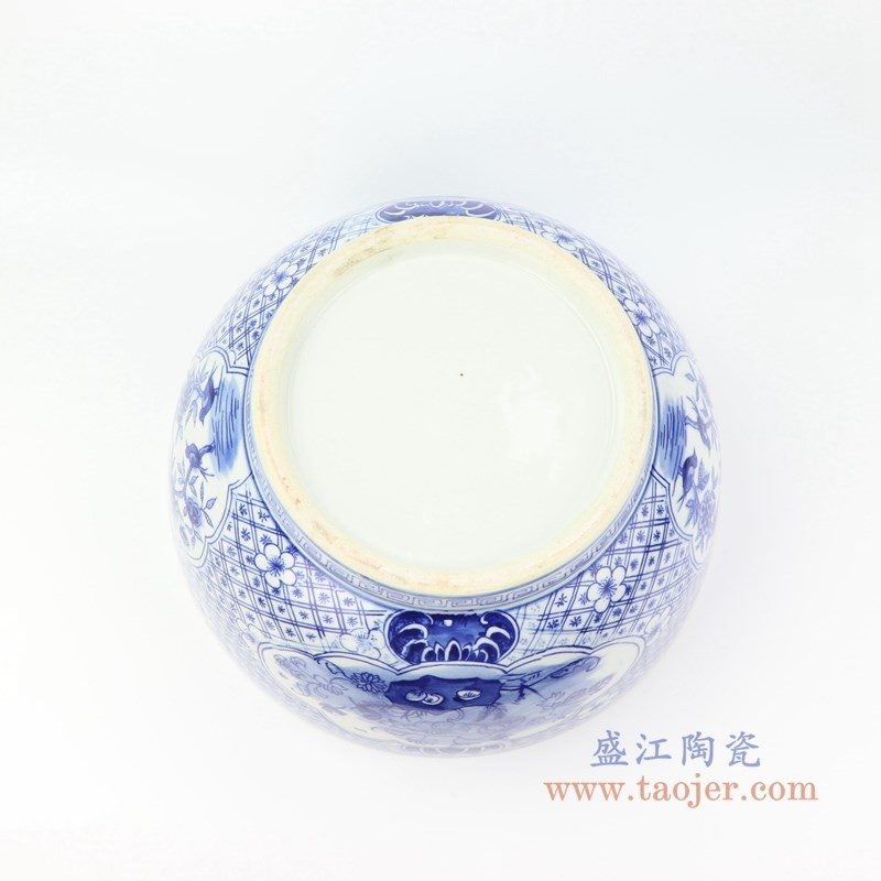 RYLU158-B 盛江陶瓷 景德镇手绘青花花卉茶具单杯