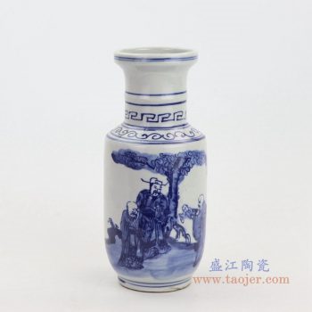 RZKT16 景德镇陶瓷 青花人物棒槌瓶仿古老货瓷器家居摆件