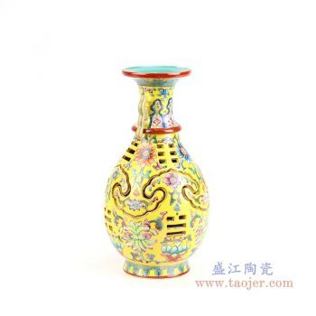 RYLW16 景德镇陶瓷 仿古手绘粉彩陶瓷花瓶