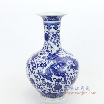 RZGM06 景德镇陶瓷 青花瓷龙纹花瓶