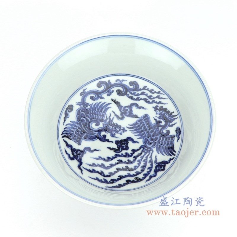 RZHL27-B 盛江陶瓷 青花四季缠枝高脚杯