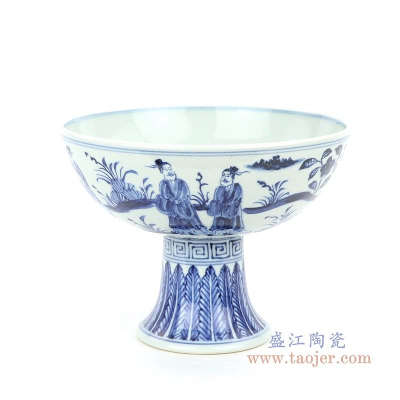 RZHL29-B 盛江陶瓷 明宣德青花人物高足碗