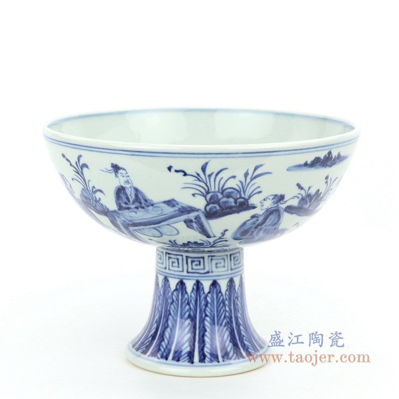 RZHL29-B 盛江陶瓷 明宣德青花人物高足碗