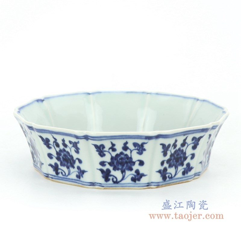 RZHL31-C 盛江陶瓷 大明宣德青花凤凰葵口碗