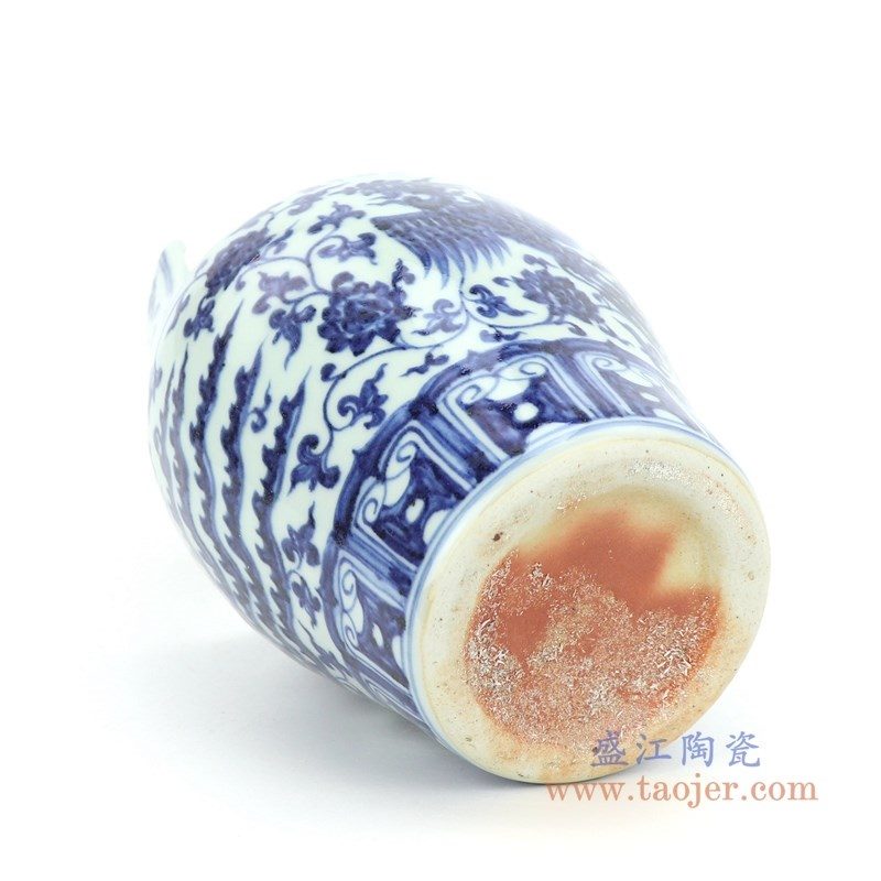 RZHL35 盛江陶瓷 青花缠枝莲凤凰图纹小木桶