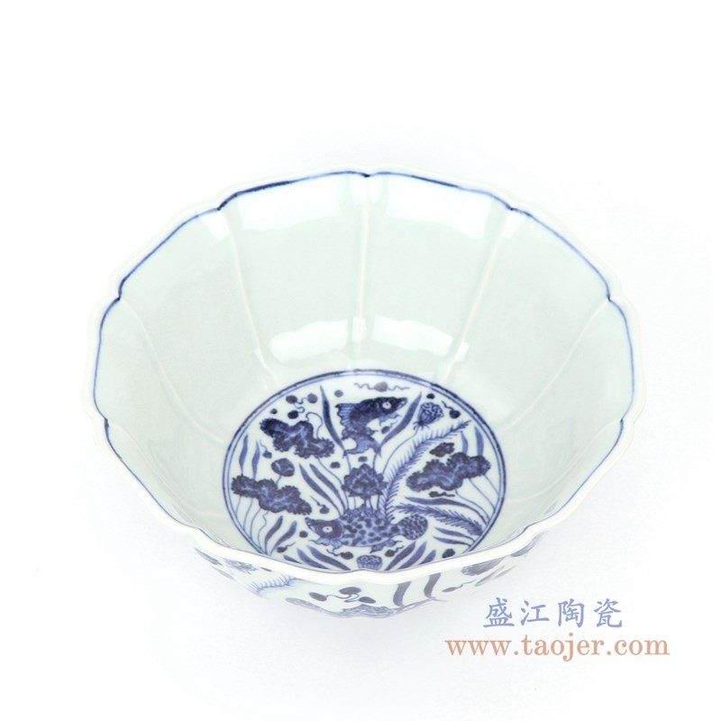 RZHL40 盛江陶瓷 明宣德青花鱼藻碗