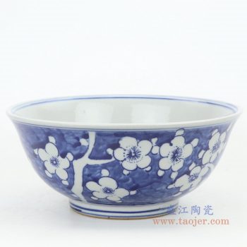 RZKT25-A 景德镇陶瓷  仿古手绘青花冰梅瓷碗